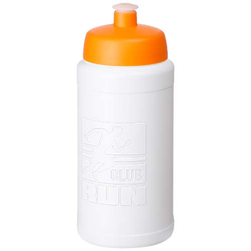 Bouteille de sport promotionnelle 500ml Rise Baseline Blanc / Orange